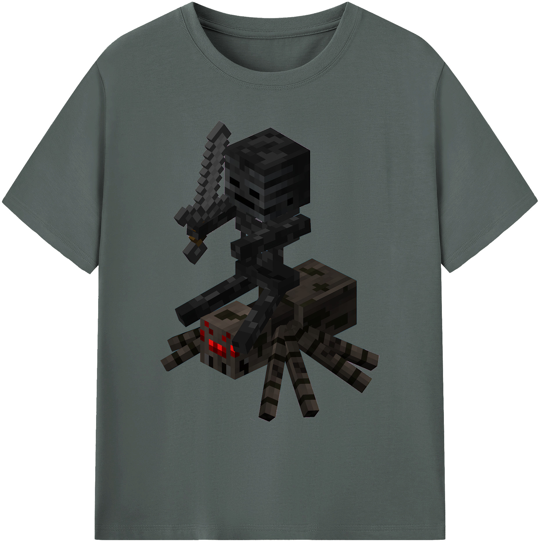 （画像用） マインクラフト ブロックの世界 Minecraft MC Block world 綿100％ メンズ半袖Tシャツ｜肌触りやわらか＆通気性